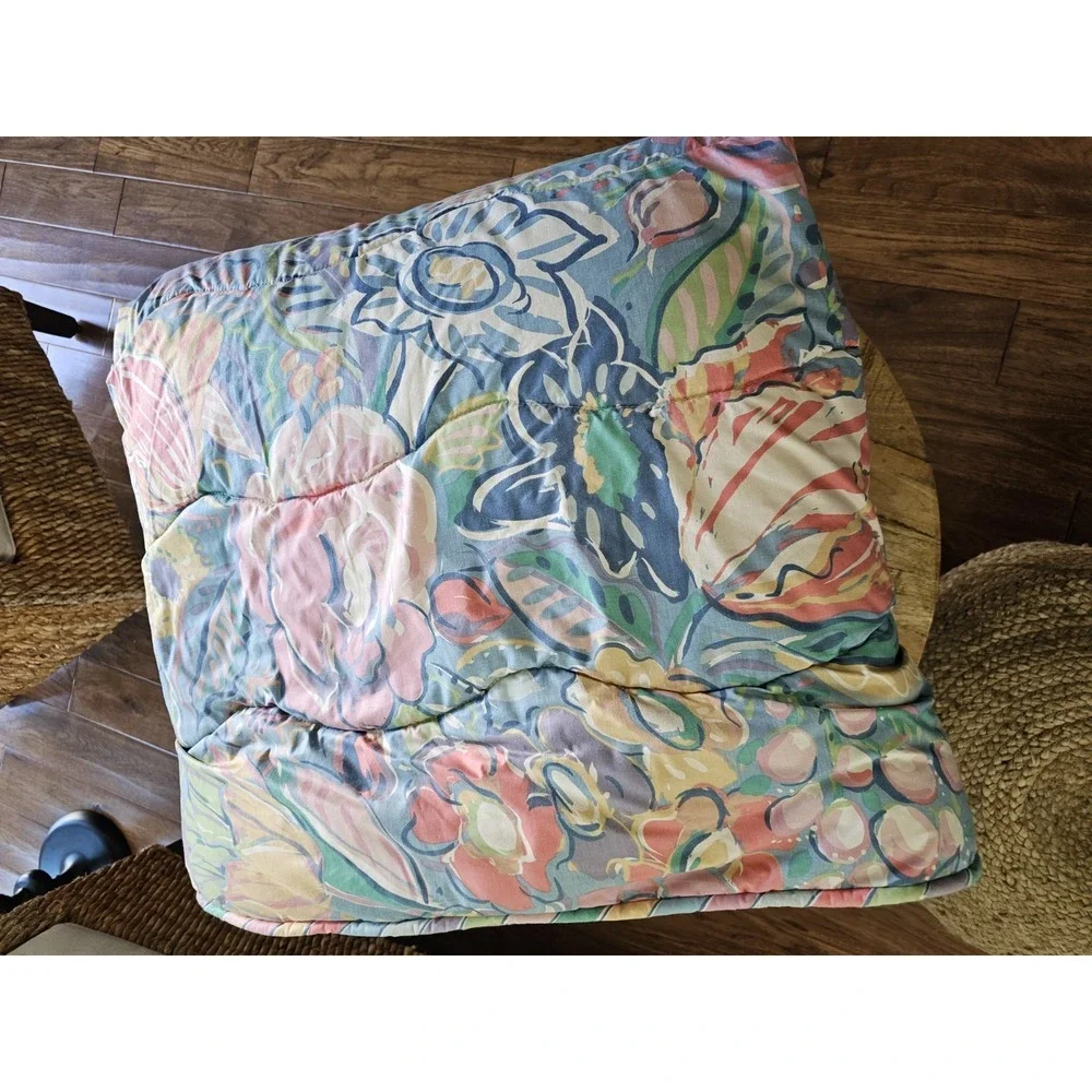 Vintage Collier Campbell Reversible Full Queen Comforter Tambourine Floral